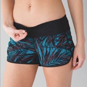 Lululemon Palm Lace Tofino Teal Speed Shorts